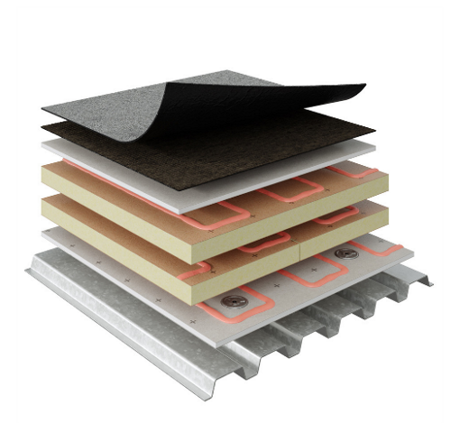 Roofing components of Asphaltic SBS, Heat-Welded school rooftop package