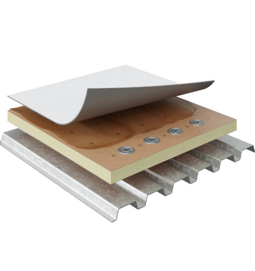 Roofing components of TPO, Smooth Adhered school roof solution