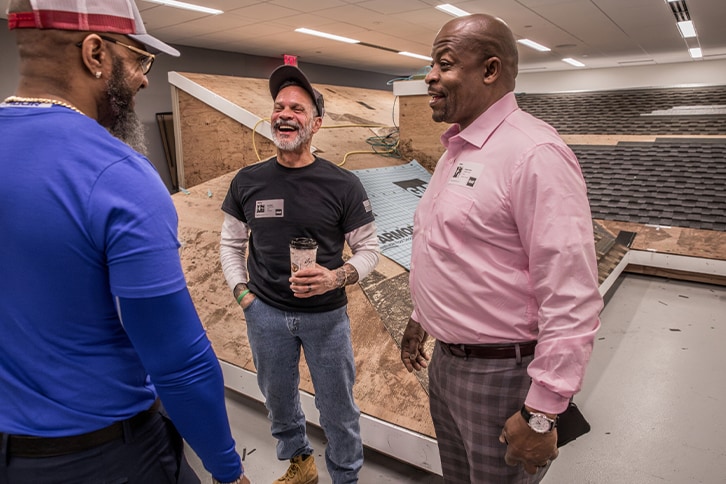 GAF Contractors connecting with Roofing Academy students