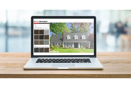 Computer with view of shingle guide using virtual remodeler