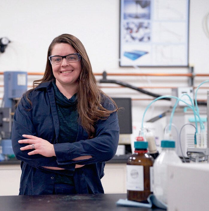 Female scientist in lab setting at GAF