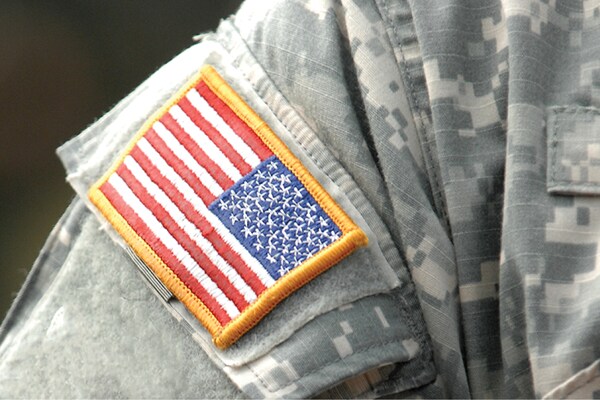 American soldier with USA flag patch