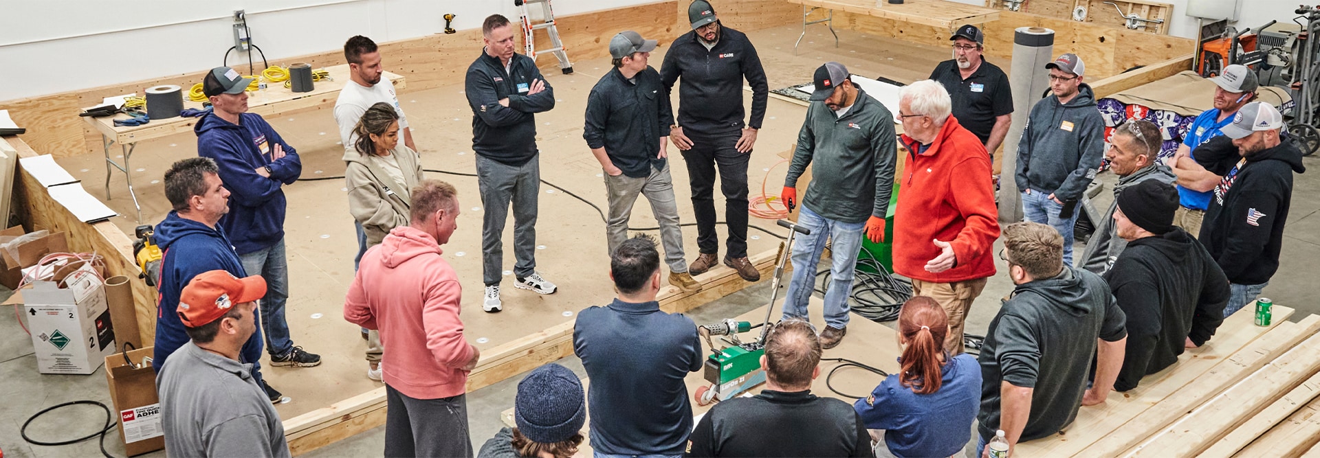 CARE contractor trainer leading class for commercial roofers
