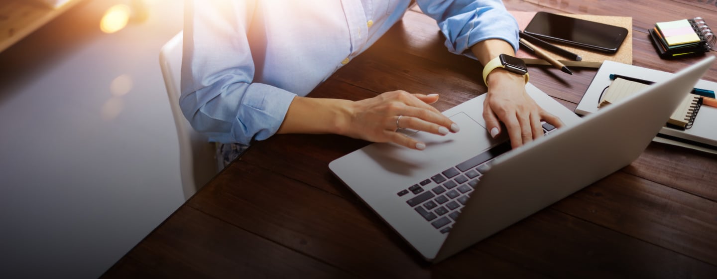 Woman using a laptop