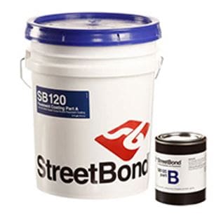 Bucket of StreetBond pavement coating