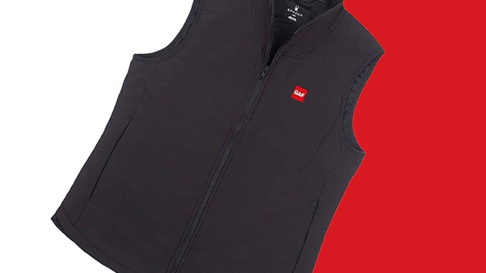 GAF black vest available with GAF rewards points