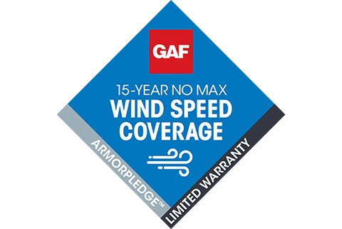 15 year No Max Wind Speed Coverage GAF Warranty diamond