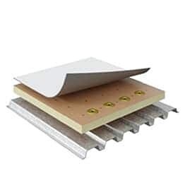 Layered components of the PVC Impact Resistant Induction Welded roof system