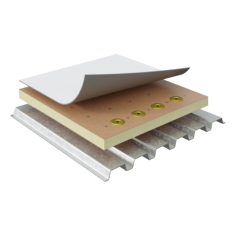 Components of the Impact-resistant TPO induction welded roofing system by GAF using electrical heating