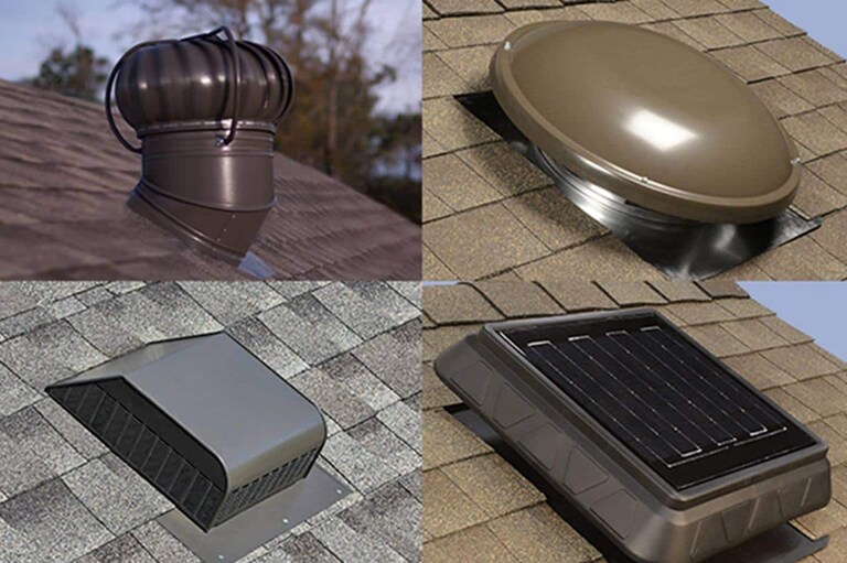 Four GAF Master Flow off-ridge vent products