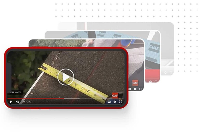 Image showing a snapshot of roof installation video guide playing on a smartphone