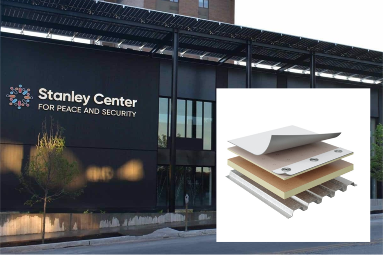 GAF commercial roof materials used on Stanley Center