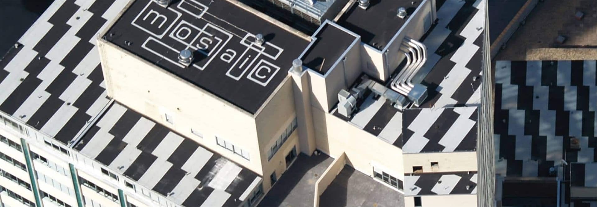 mosaic rooftop representing asphaltic membranes