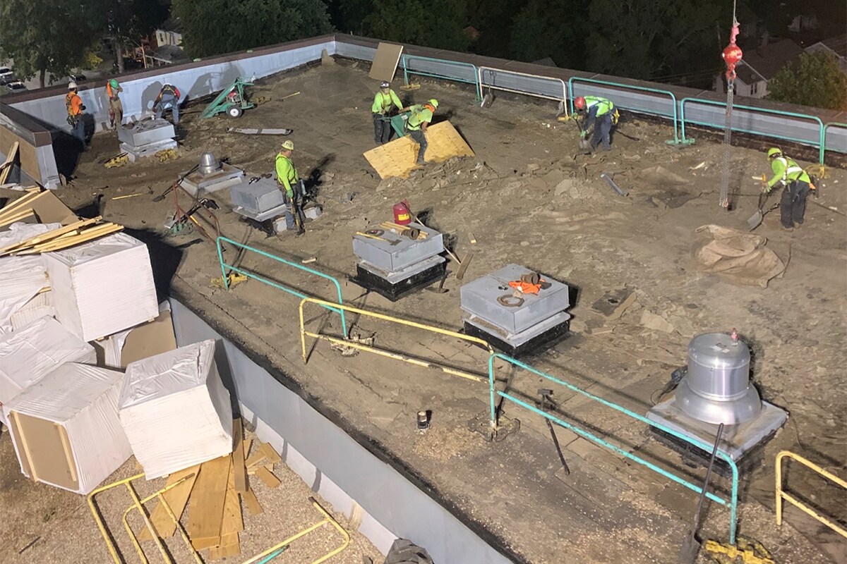 Contractors preparing NorthEast Middle School for new roof 