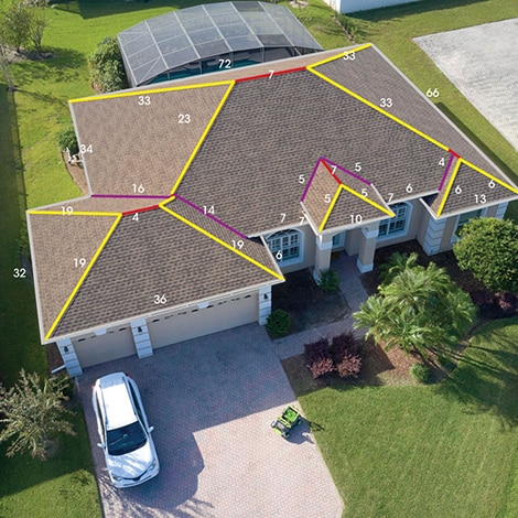 Aerial roof measurements by QuickMeasure 